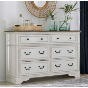 B747 - 31 : Tủ 6 Ngăn Kéo Giả Cổ - Màu Trắng Sương Mù